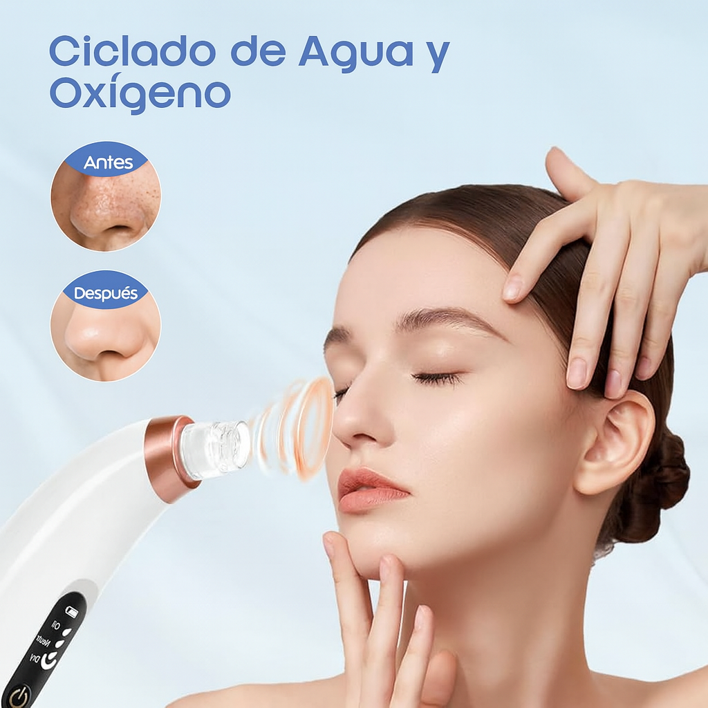 Dispositivo HIDROFACIAL de extracción de impurezas y puntos negros, para tener un piel radiante