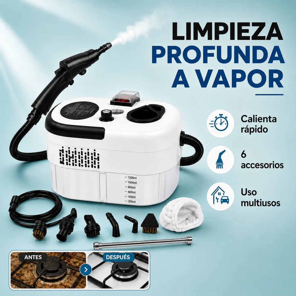 Hidrolavadora de Vapor Portátil | Limpieza Potente en Cada Rincón ✨
