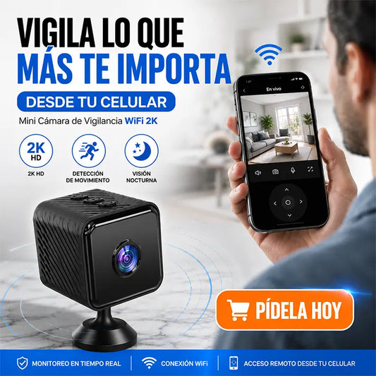 Mini Cámara de Vigilancia WiFi 2K: Vigila lo que más te importa desde tu celular