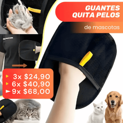 PROMO 3 Guante quita pelos de mascotas