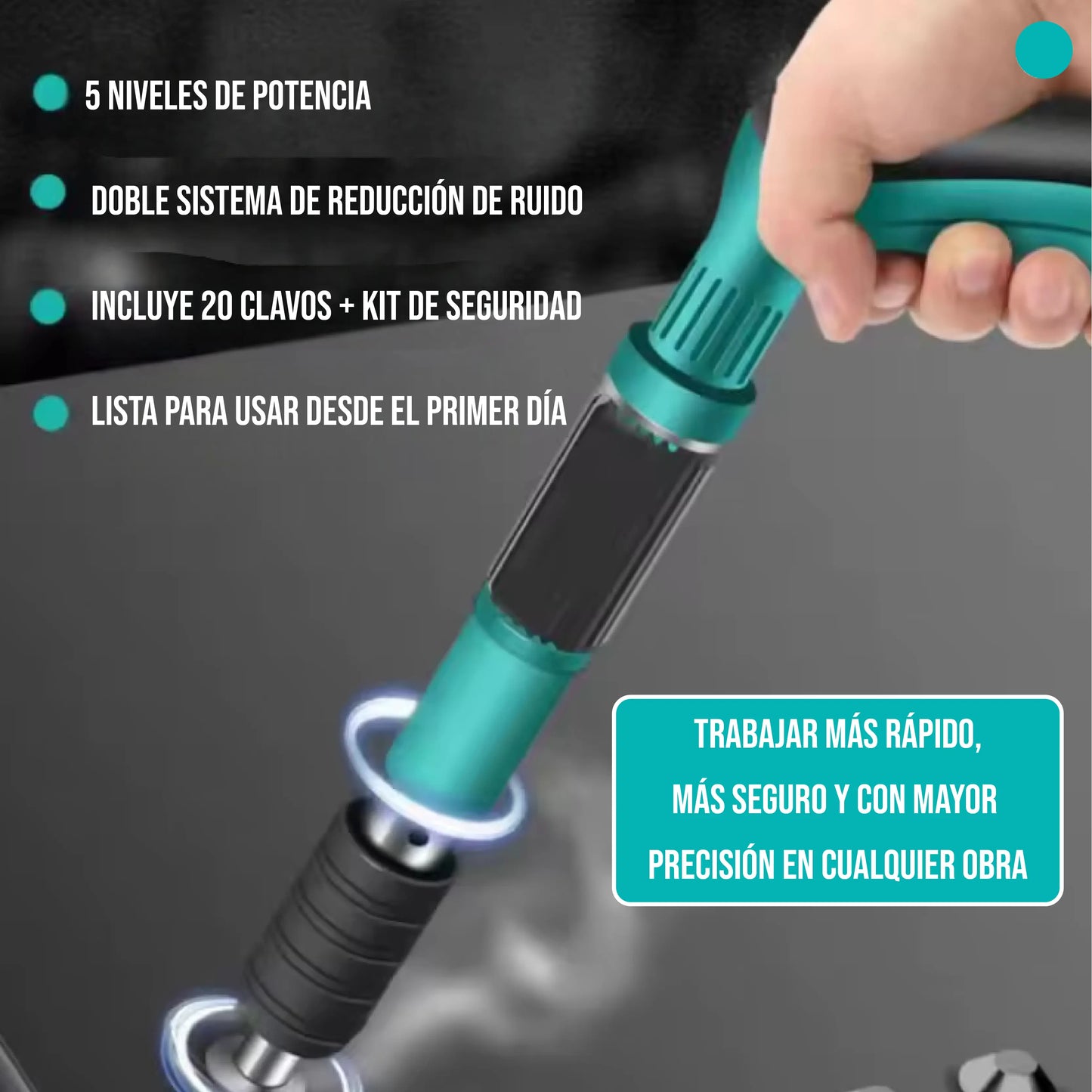 Pistola de impacto - Gratis 20 Clavos de impacto