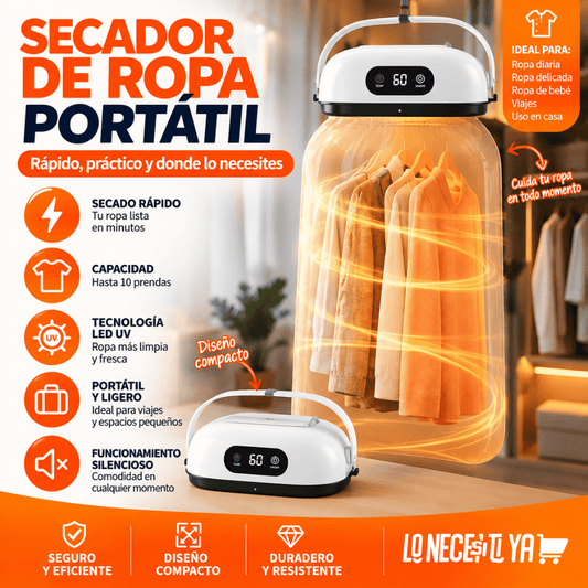 Secador Eléctrico de Ropa Portátil – Seca hasta 10 Prendas