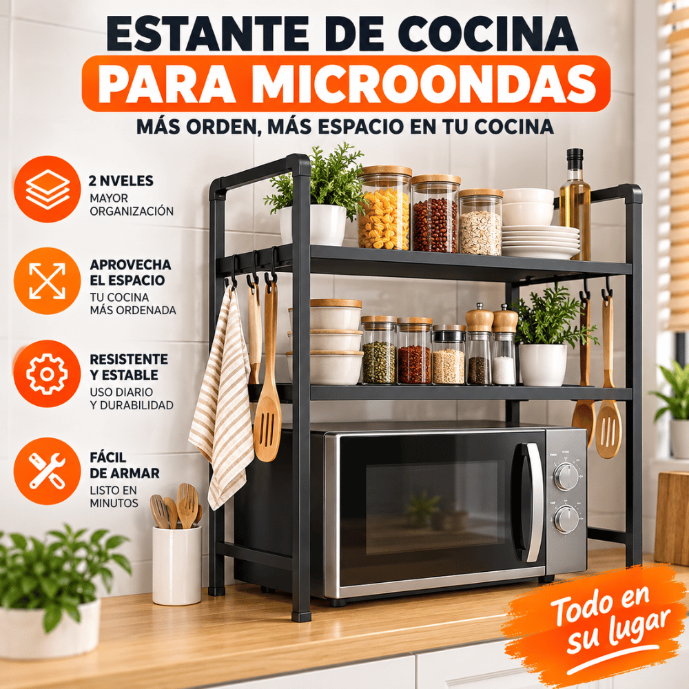 Estante Organizador para Microondas Cod.YH506-2 – Más Orden y Espacio en tu Cocina