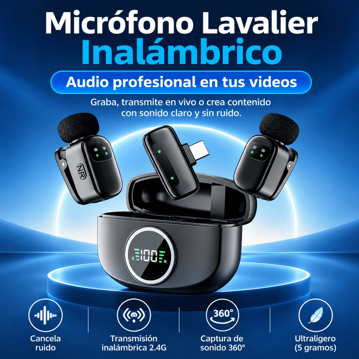 Micrófono k21 Inalámbrico – Graba con Audio Claro y Profesional