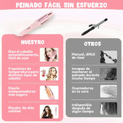 RIZADOR GIRATORIO |  Ondas y rizos perfectos desde tu casa, sin gastar en salón 💕
