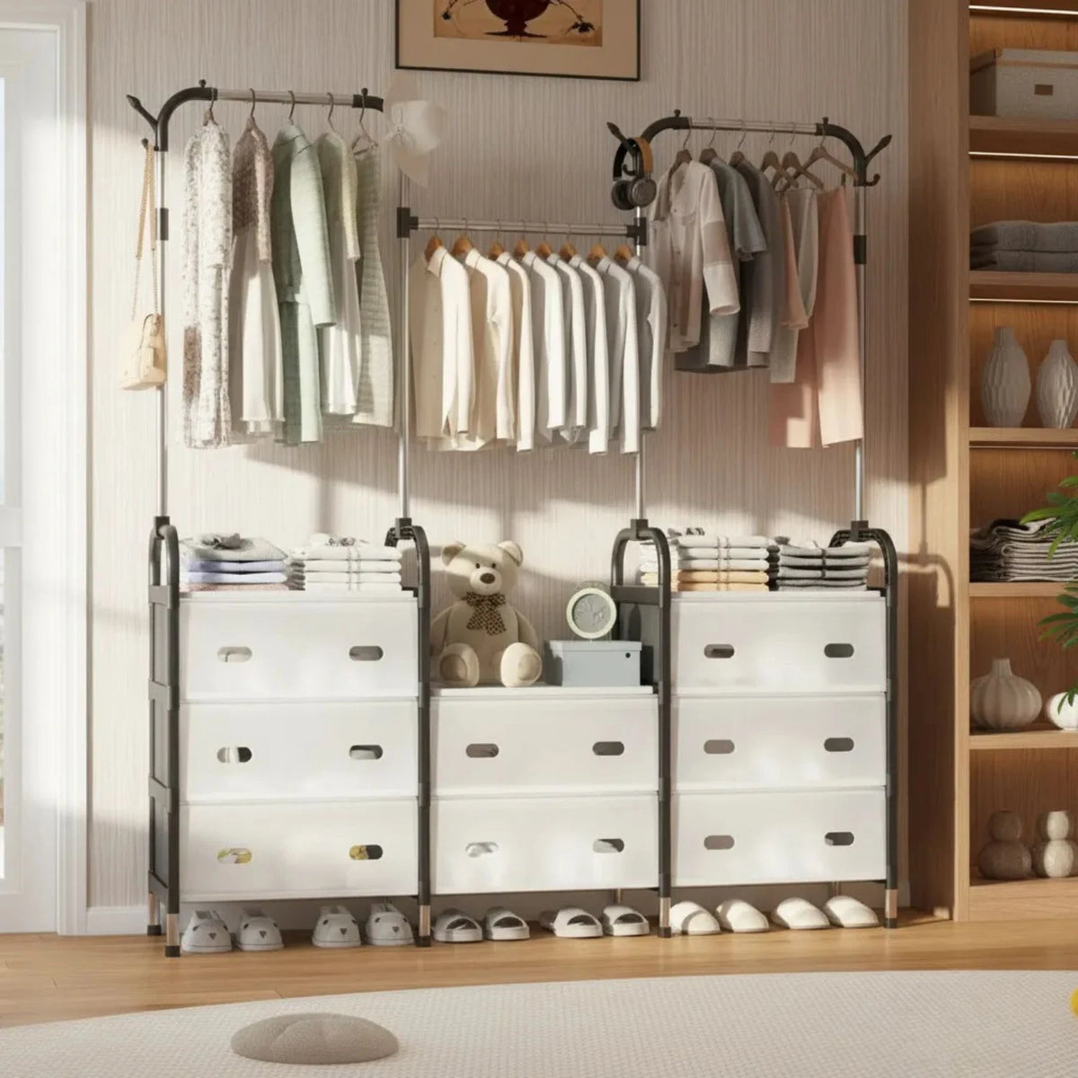 Perchero Organizador con 8 Cajones Cod.LM127-5 – Ropa, Zapatos y Accesorios en un Solo Lugar