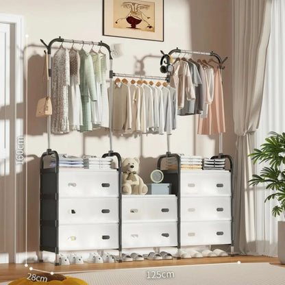 Perchero Organizador con 8 Cajones Cod.LM127-5 – Ropa, Zapatos y Accesorios en un Solo Lugar